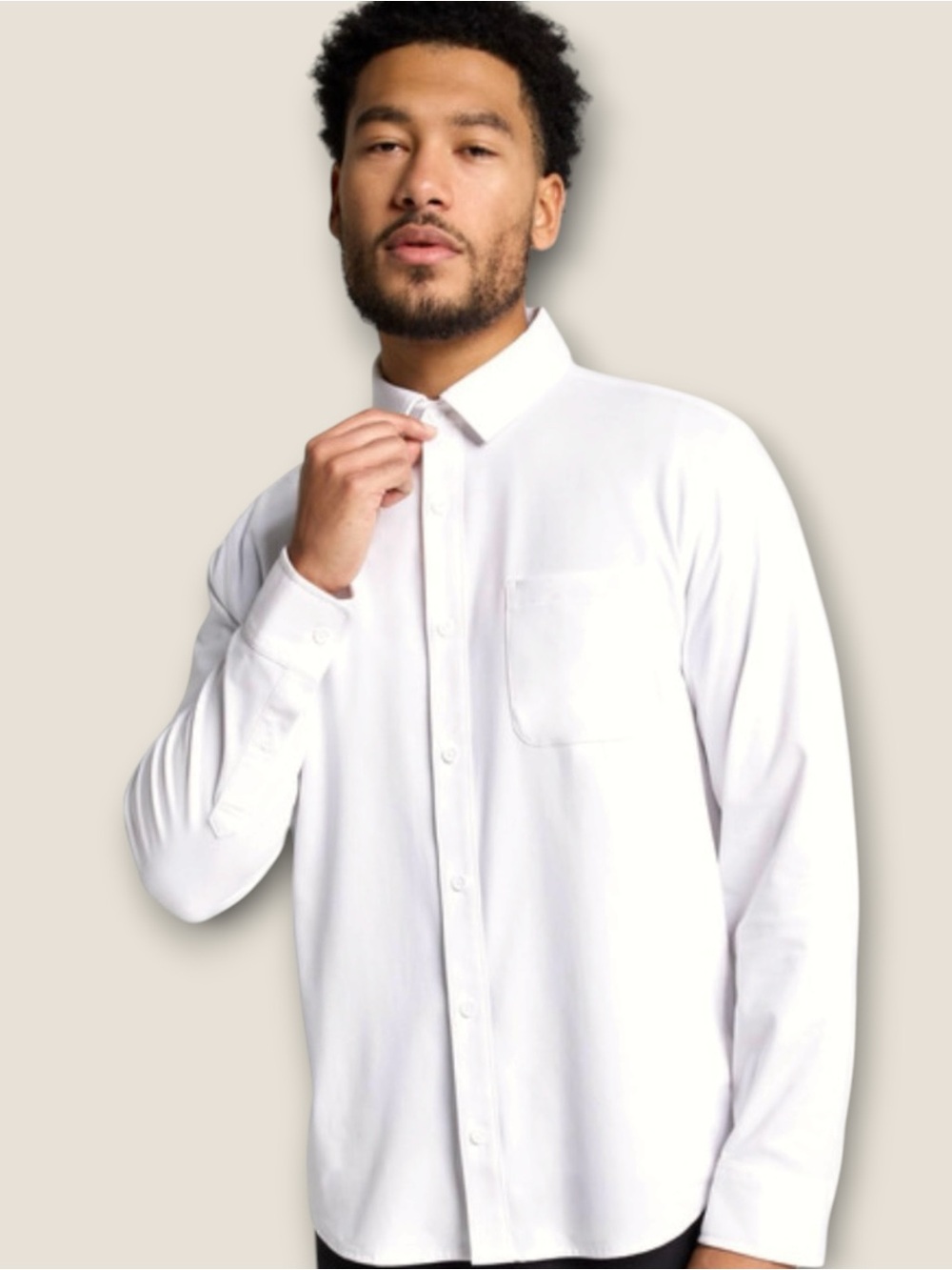 VRST Men's Limitless Long Sleeve Button Up Shirt in Pure White Large NWT